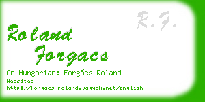 roland forgacs business card