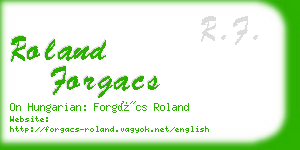 roland forgacs business card